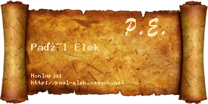Paál Elek névjegykártya